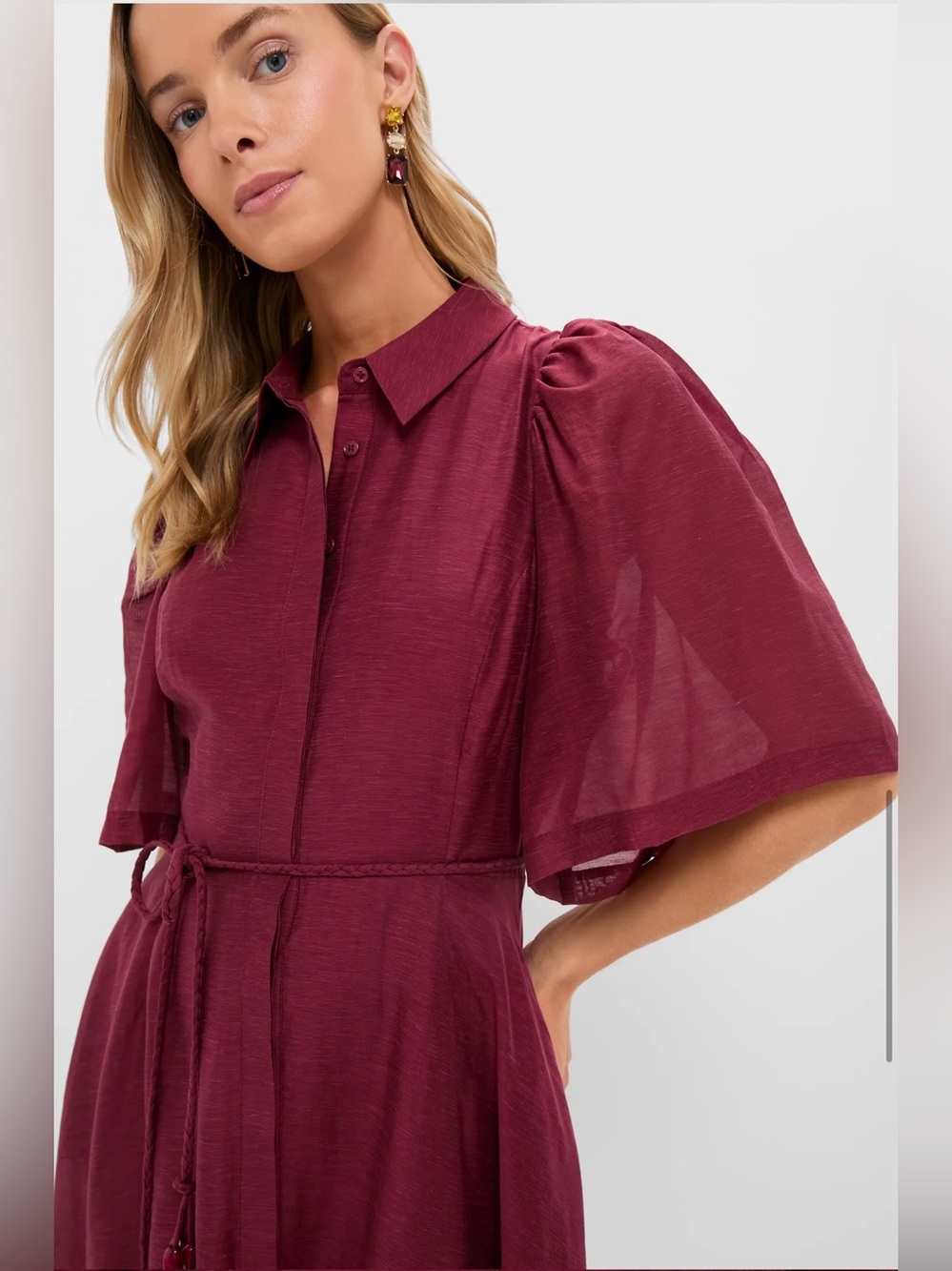 NWT Tuckernuck HYACINTH HOUSE Oxblood Cindy Midi Dress Size XL - Picture 5 of 10